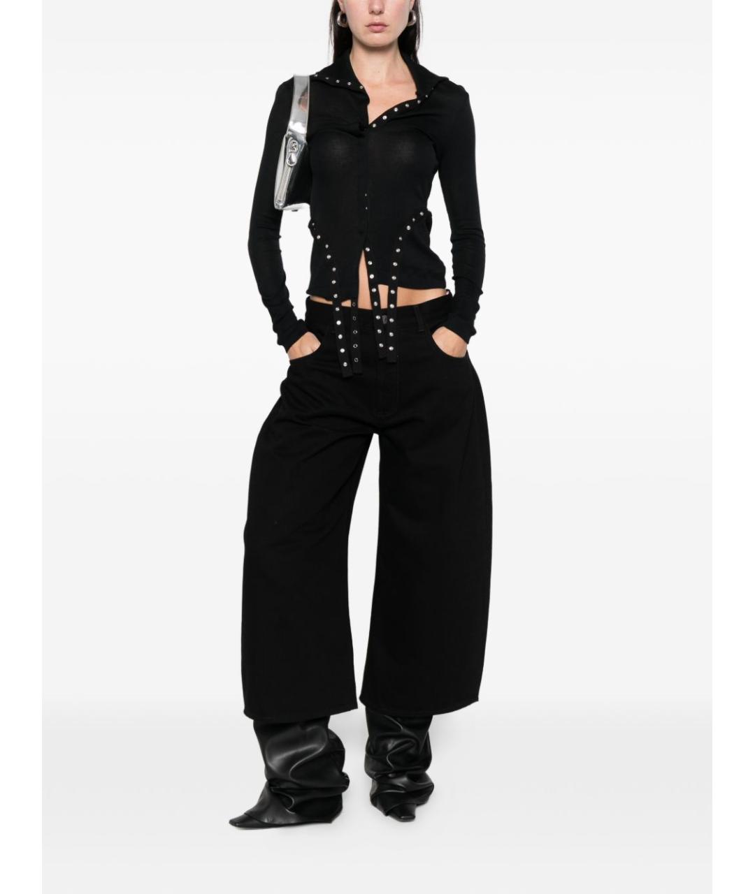 THE ATTICO Черные хлопковые прямые джинсы, фото 5