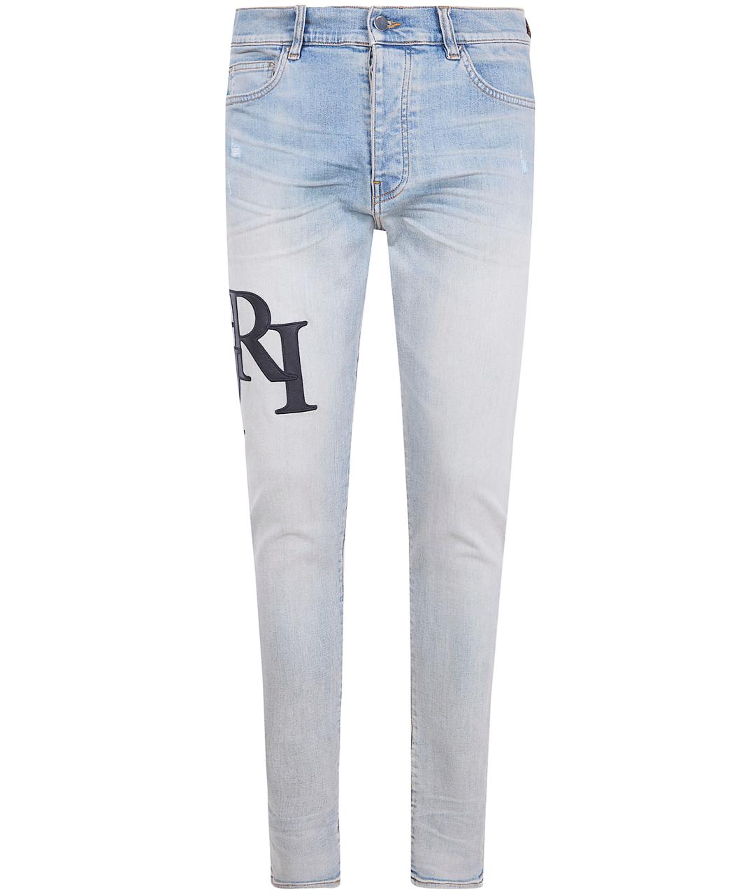 AMIRI Голубые хлопковые джинсы скинни, фото 1