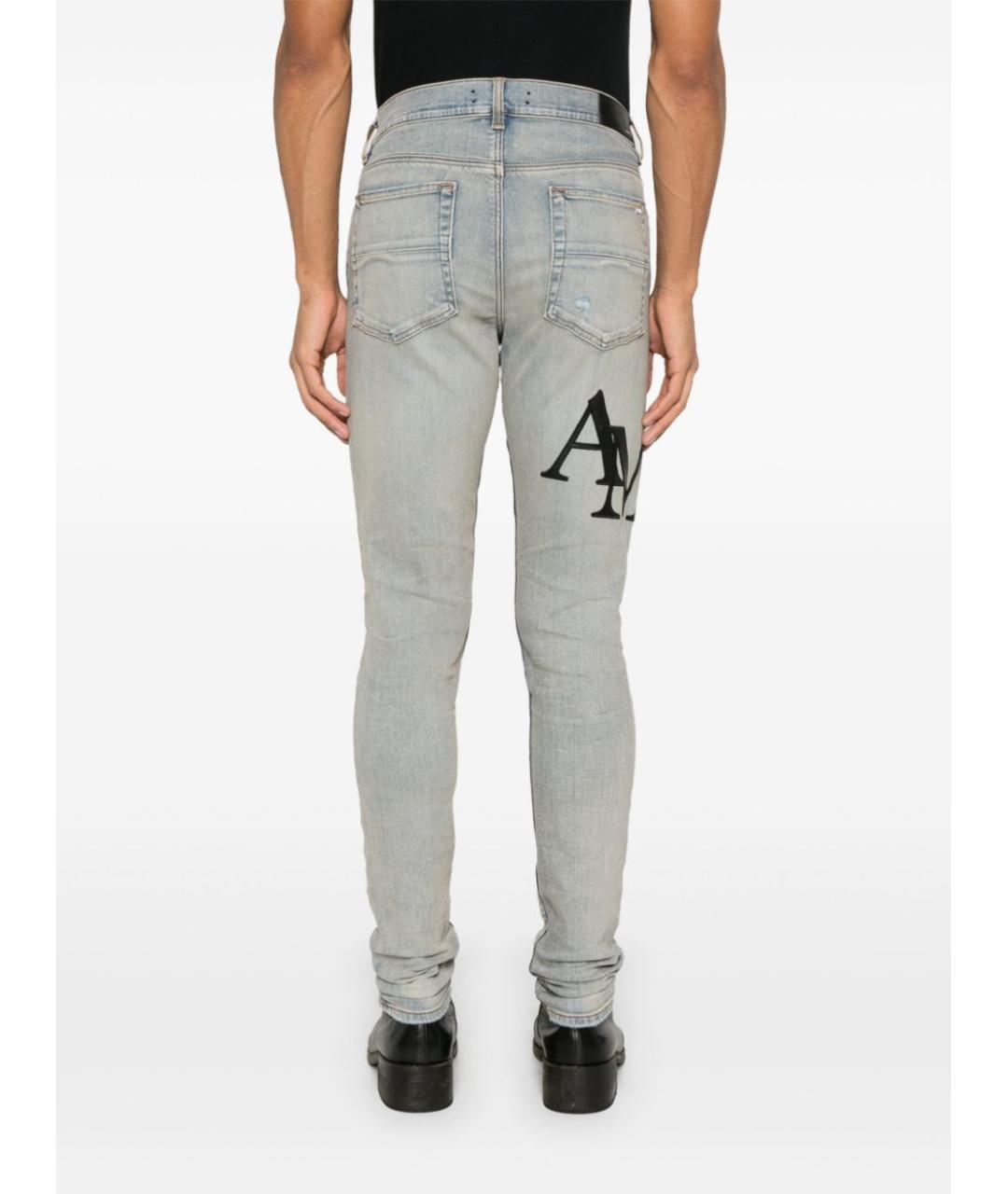 AMIRI Голубые хлопковые джинсы скинни, фото 4