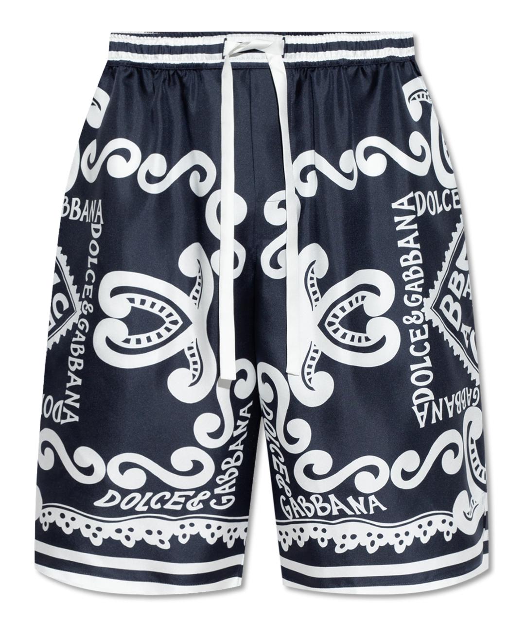 DOLCE&GABBANA Синие шелковые шорты, фото 1