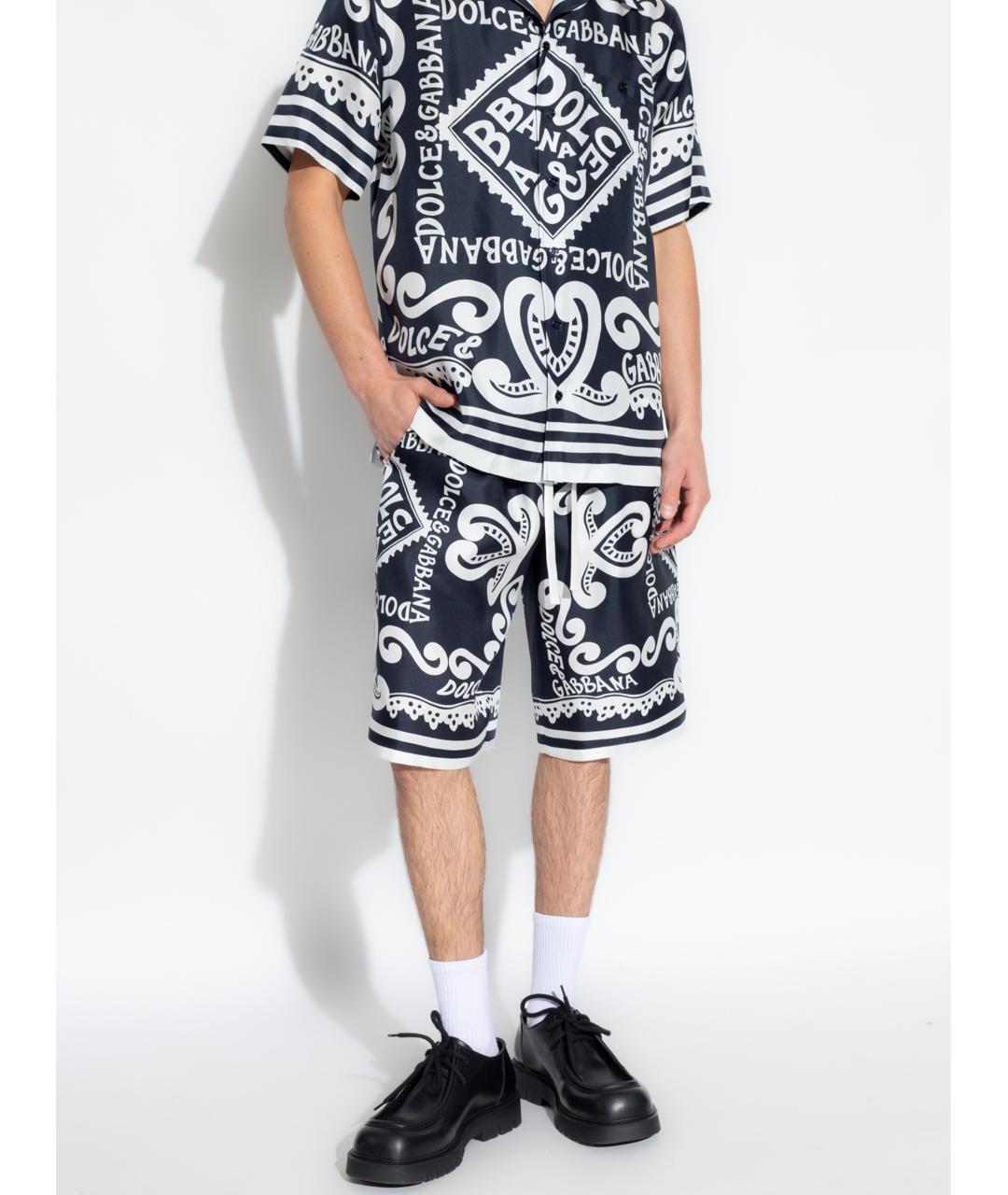 DOLCE&GABBANA Синие шелковые шорты, фото 2