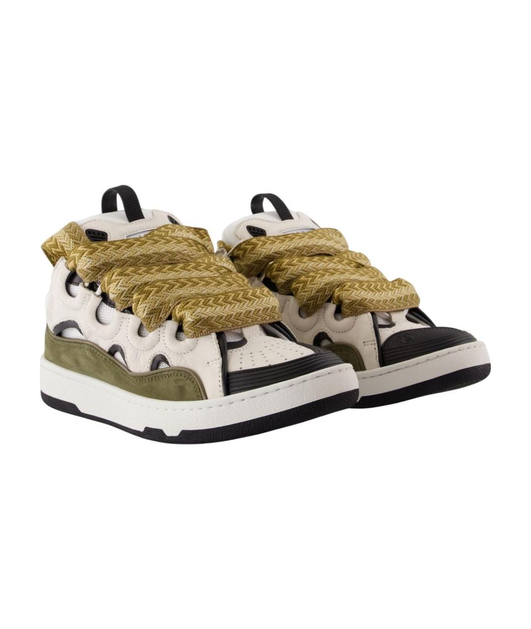 LANVIN Зеленые кожаные кроссовки, фото 2