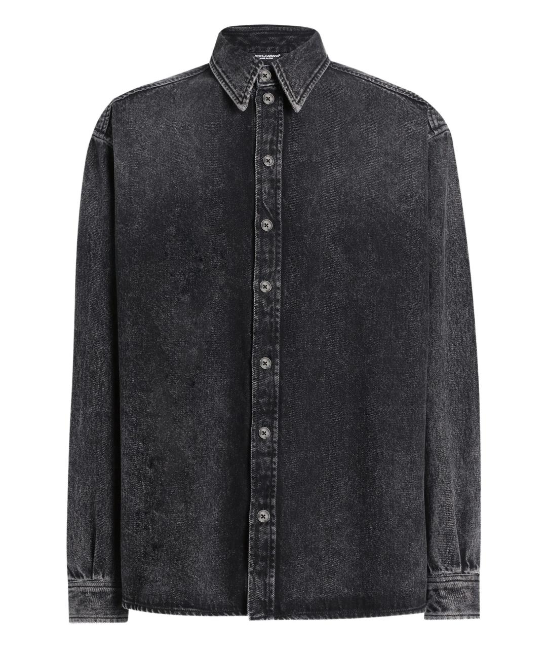 DOLCE&GABBANA Антрацитовая хлопковая кэжуал рубашка, фото 1