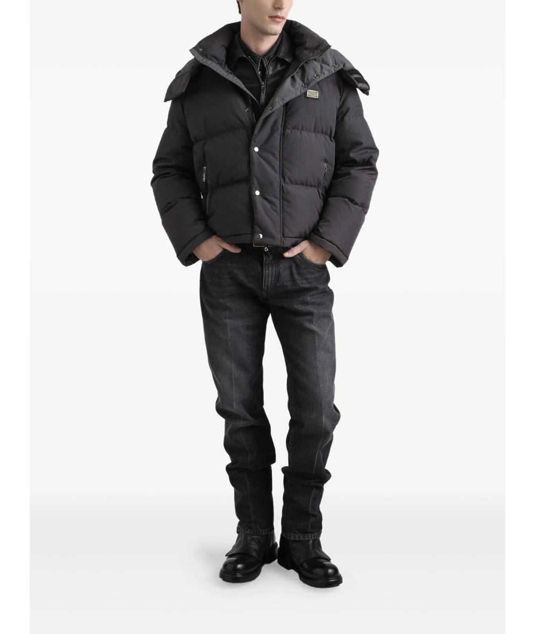 DOLCE&GABBANA Антрацитовая хлопковая кэжуал рубашка, фото 2