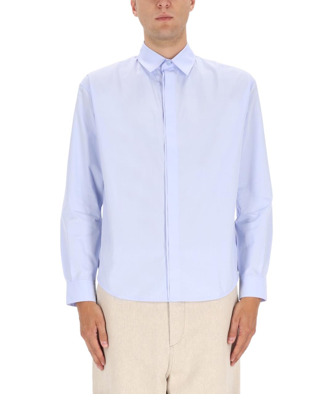 JACQUEMUS Синяя хлопковая классическая рубашка, фото 5