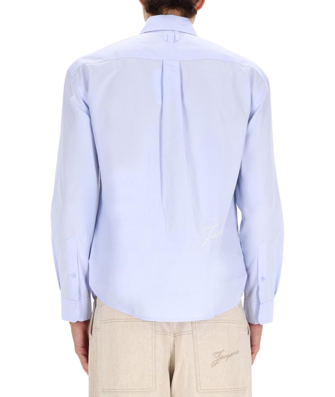 JACQUEMUS Синяя хлопковая классическая рубашка, фото 4