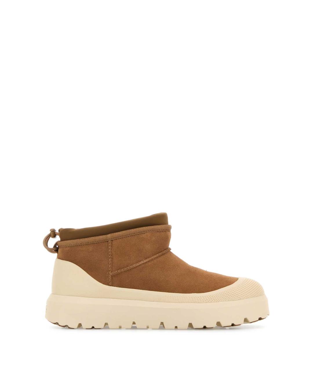 UGG AUSTRALIA Коричневые кожаные низкие ботинки, фото 1