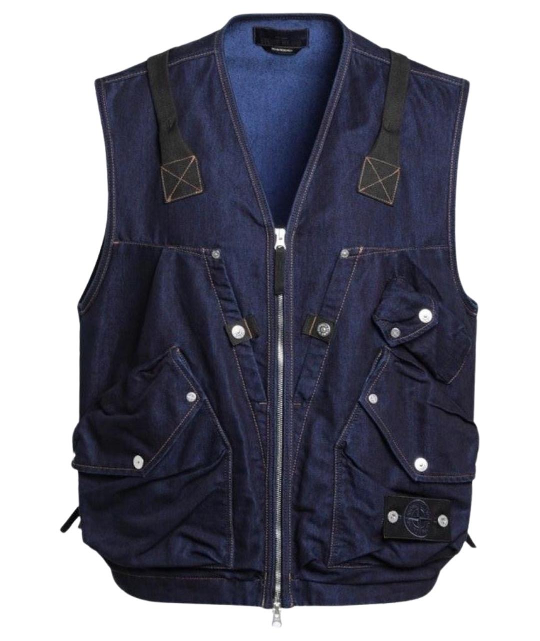 STONE ISLAND Синий хлопковый жилет, фото 1