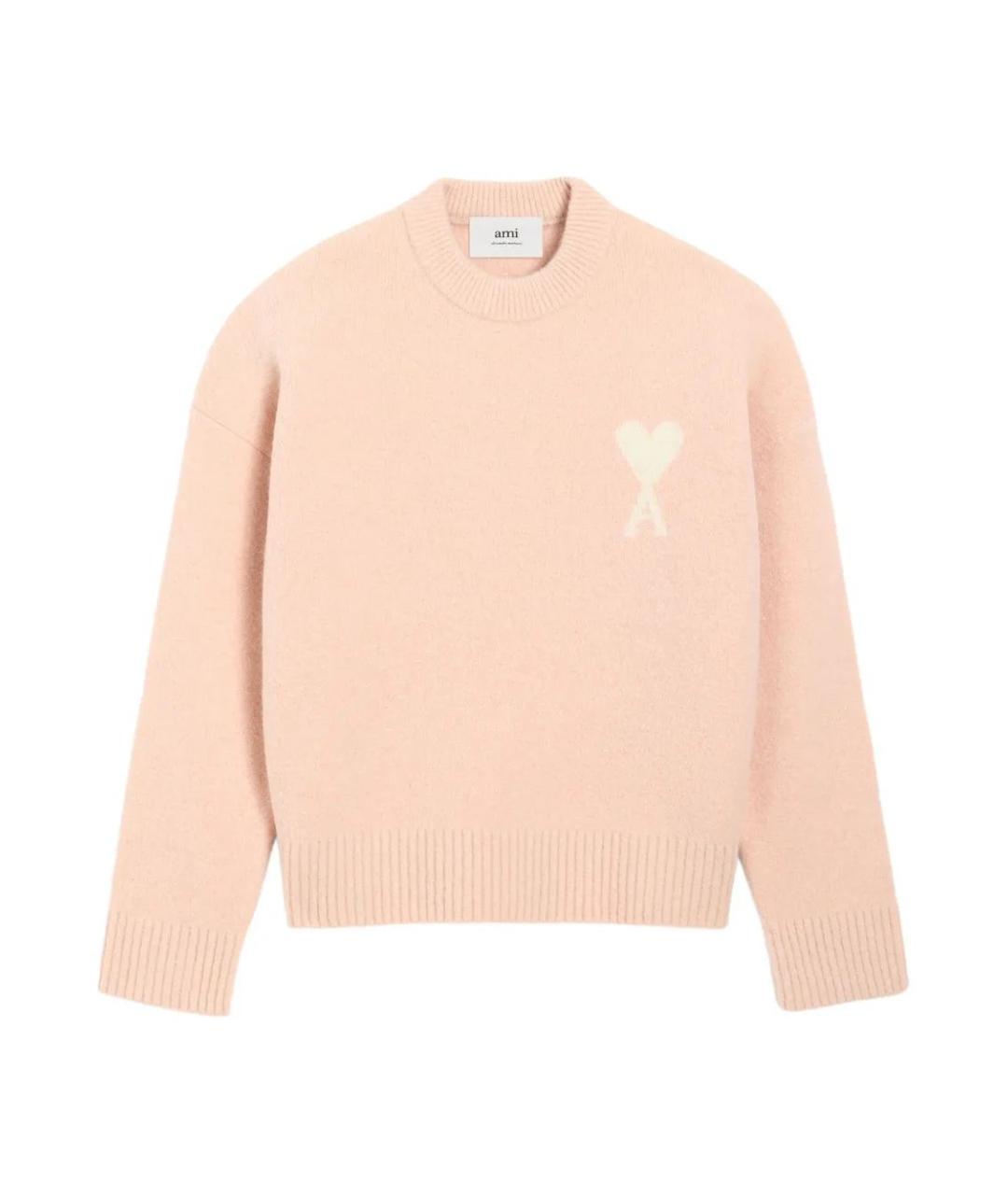 Ami Paris Розовый шерстяной джемпер / свитер, фото 1