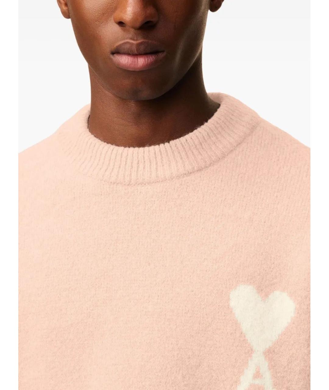 Ami Paris Розовый шерстяной джемпер / свитер, фото 5