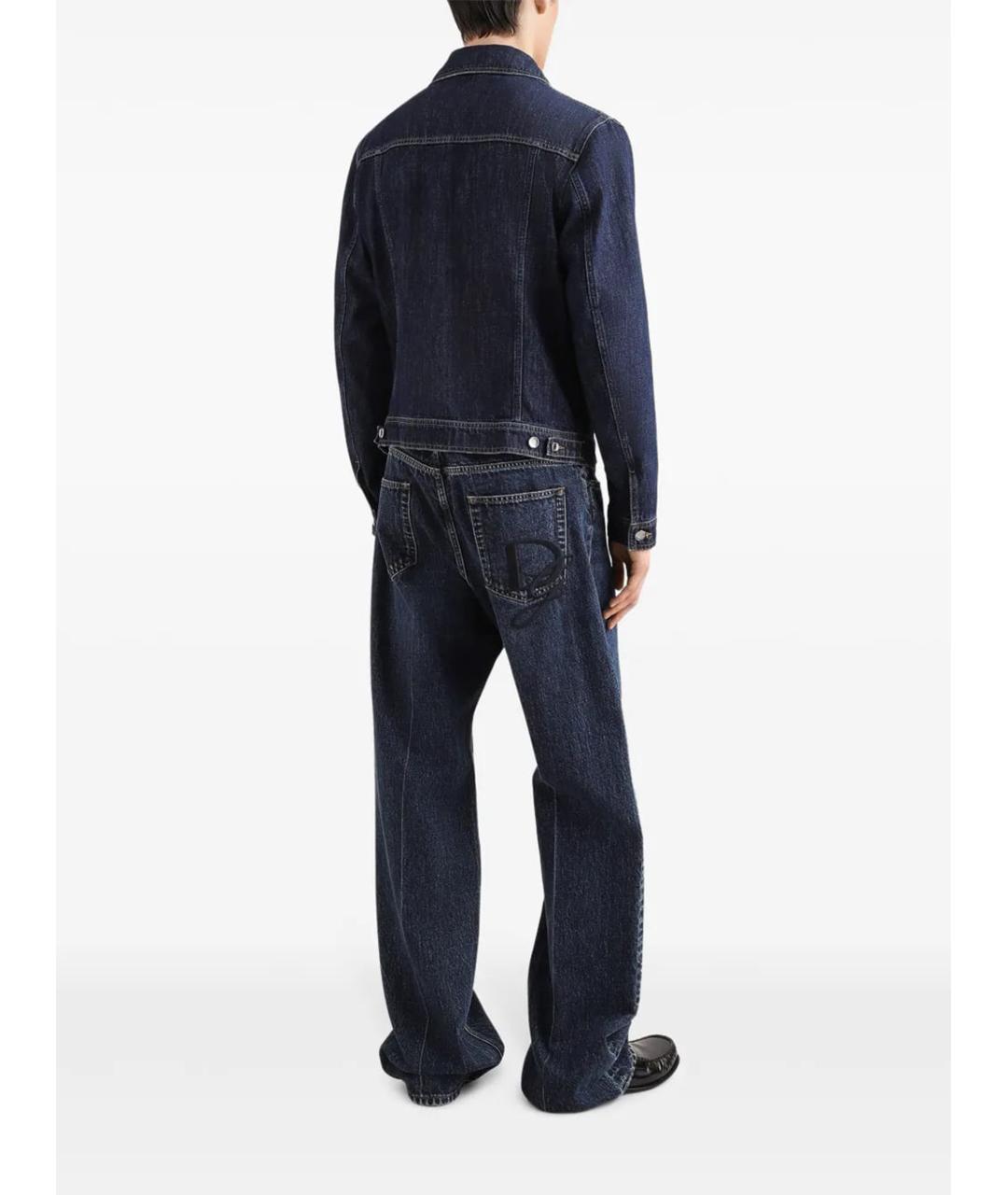 DOLCE&GABBANA Синие хлопковые прямые джинсы, фото 3