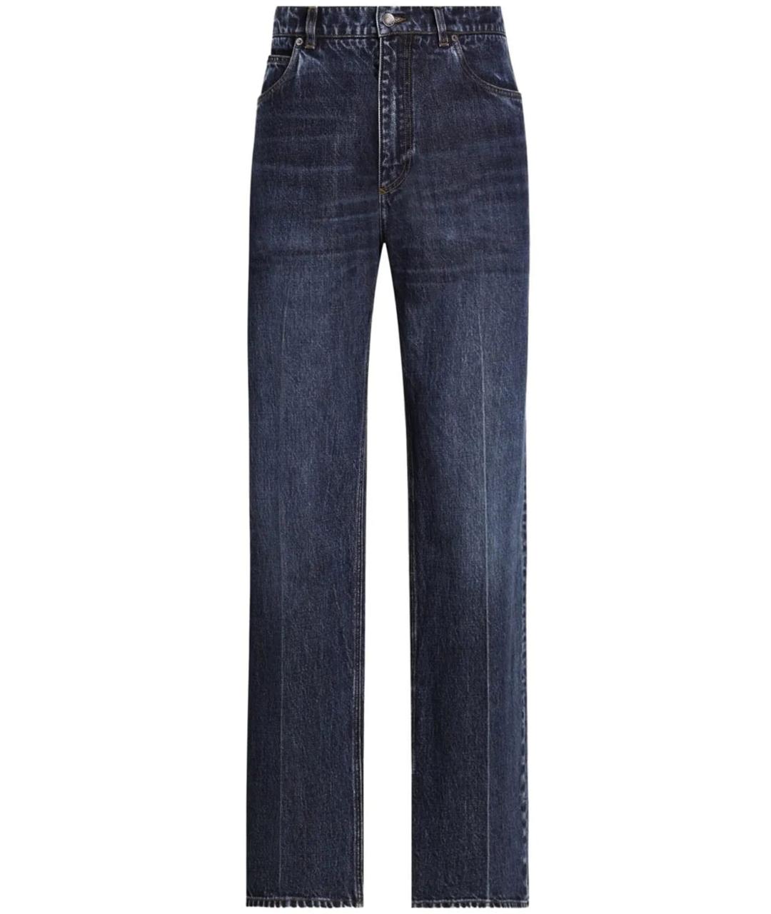 DOLCE&GABBANA Синие хлопковые прямые джинсы, фото 1