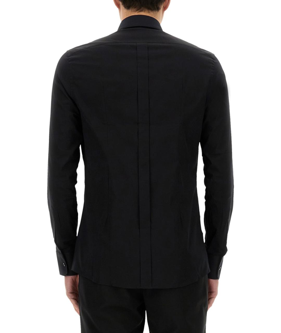 DOLCE&GABBANA Черная хлопковая классическая рубашка, фото 3