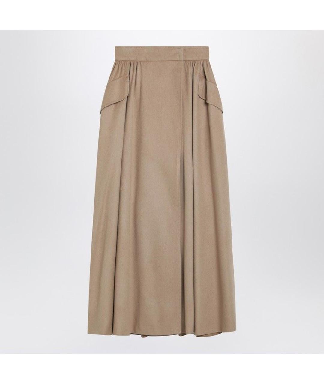 MAX MARA Бежевая юбка миди, фото 3