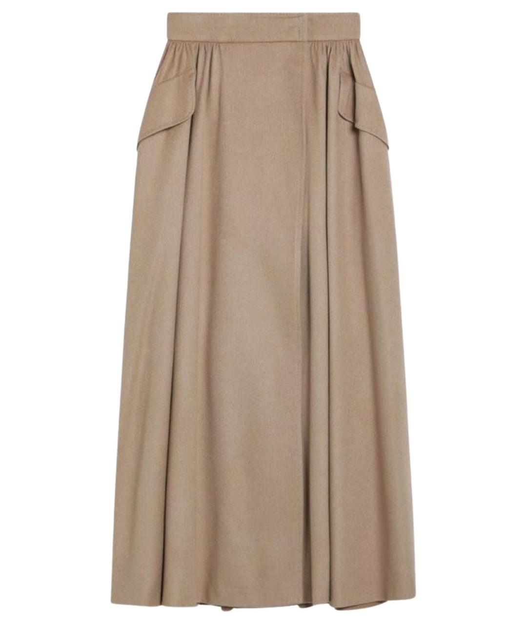 MAX MARA Бежевая юбка миди, фото 1