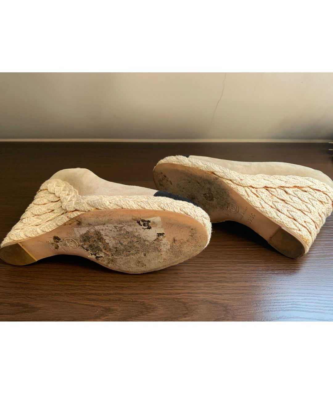 CHANEL PRE-OWNED Бежевые замшевые туфли, фото 5