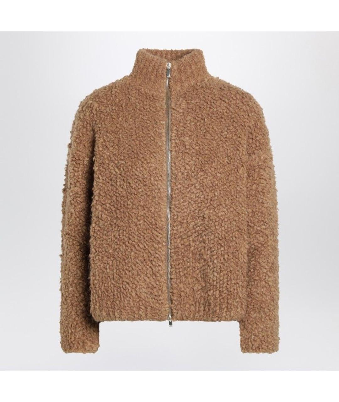 MAX MARA STUDIO Бежевый шерстяной кардиган, фото 3