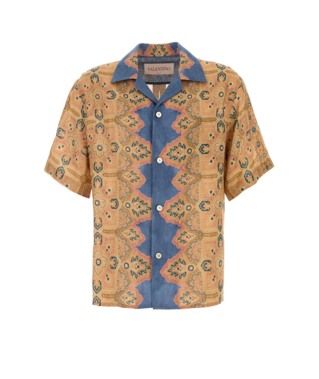VALENTINO Мульти льняная кэжуал рубашка, фото 1