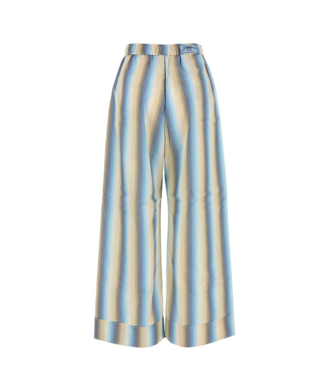 GANNI Мульти хлопковые брюки широкие, фото 2