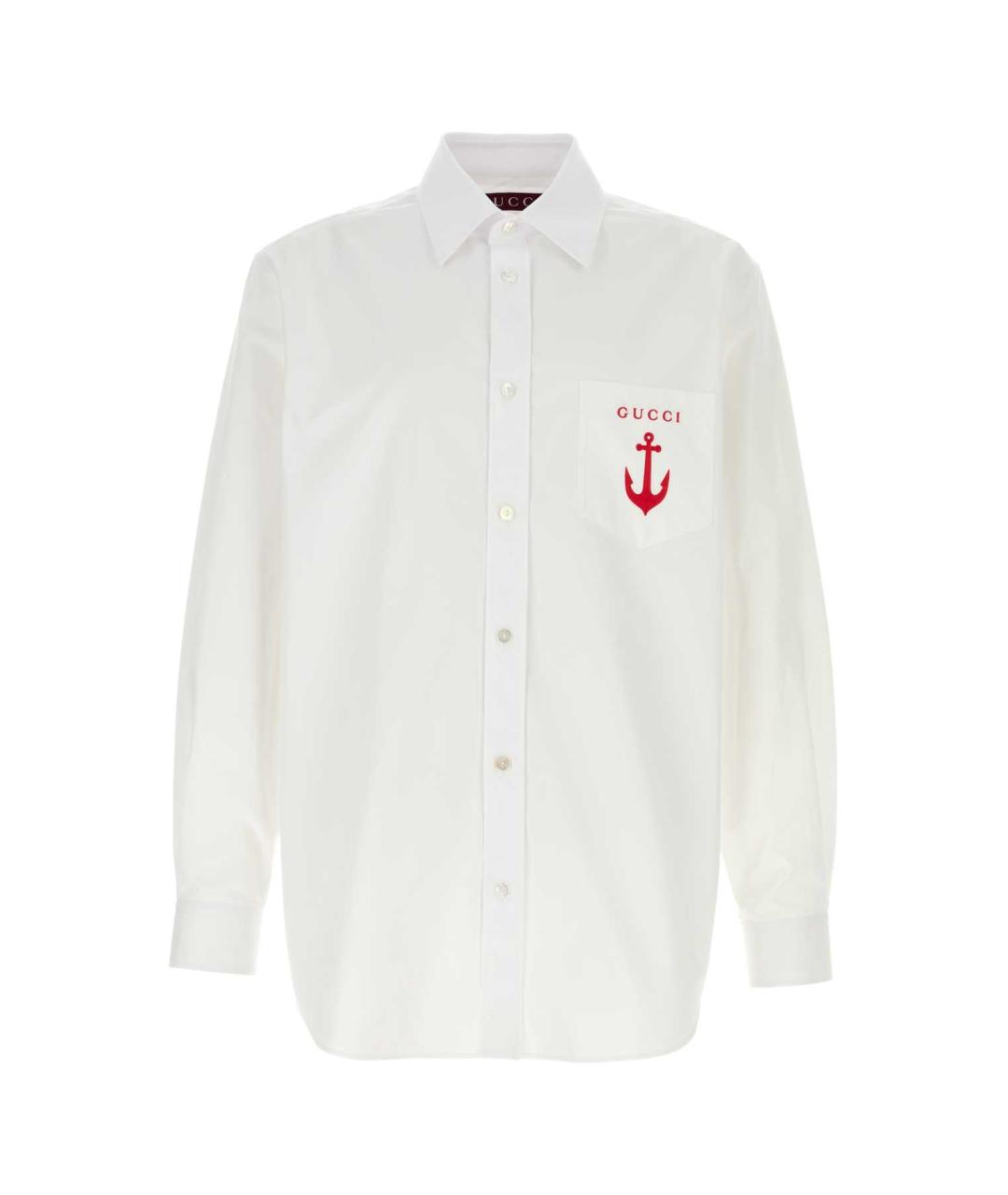 GUCCI Белая хлопковая кэжуал рубашка, фото 1
