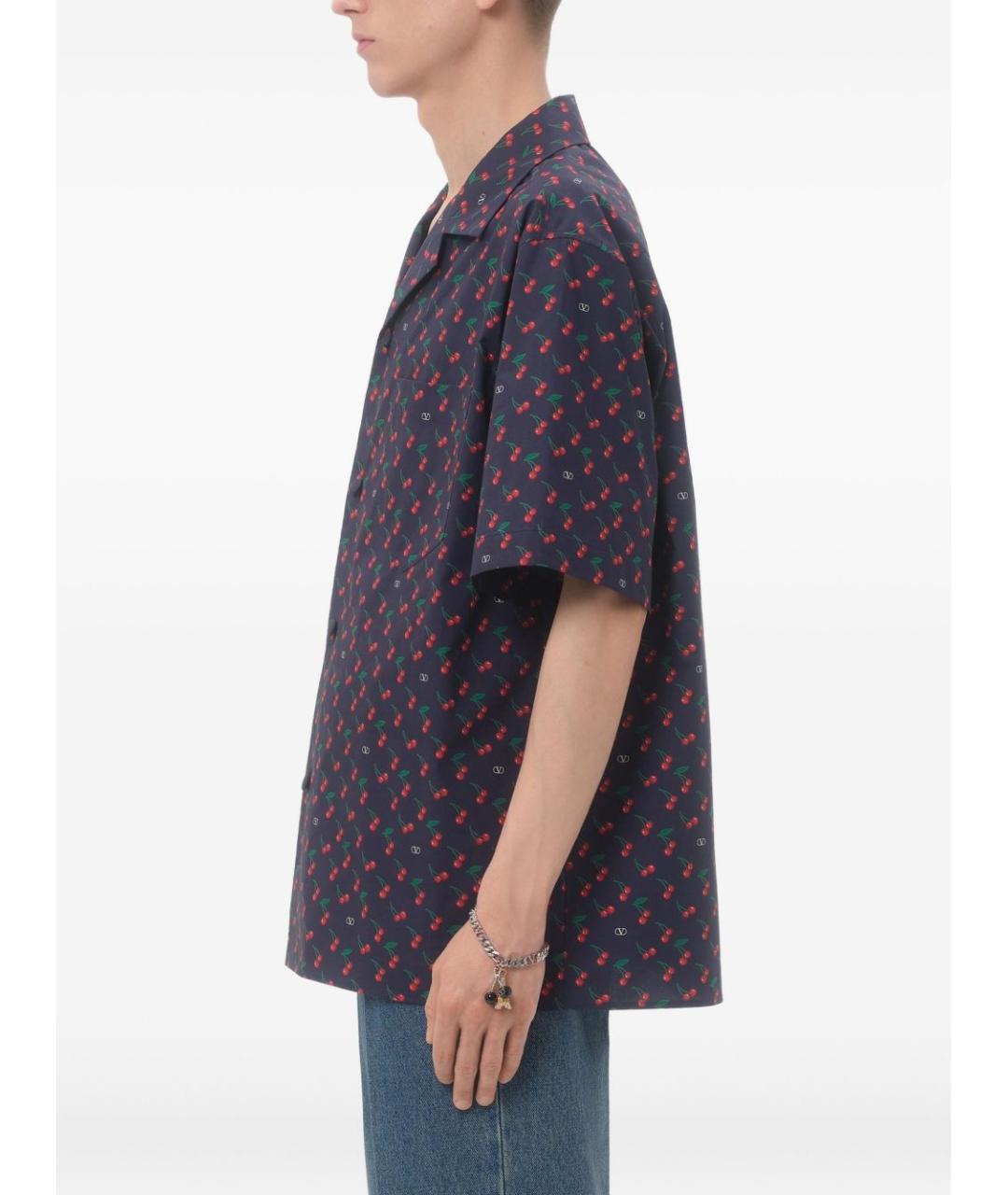 VALENTINO Синяя хлопковая кэжуал рубашка, фото 4