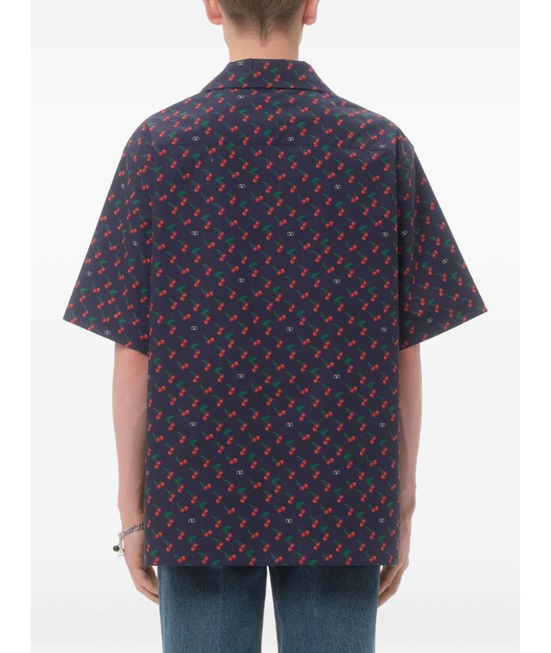 VALENTINO Синяя хлопковая кэжуал рубашка, фото 5