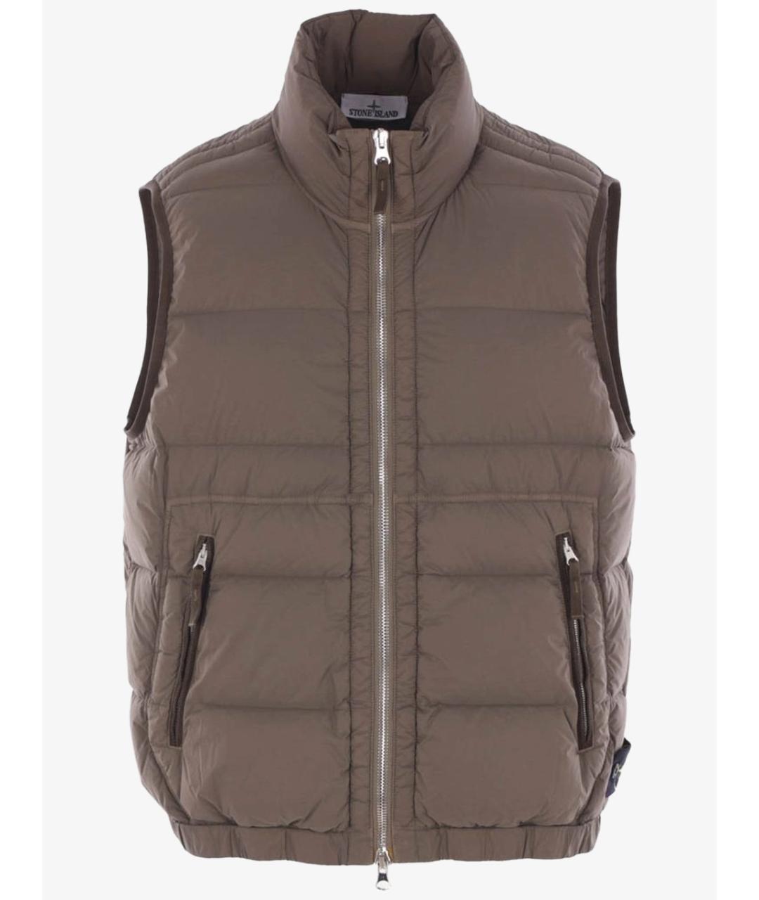 STONE ISLAND Хаки полиамидовый жилет, фото 5