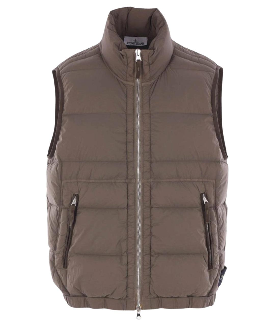STONE ISLAND Хаки полиамидовый жилет, фото 1