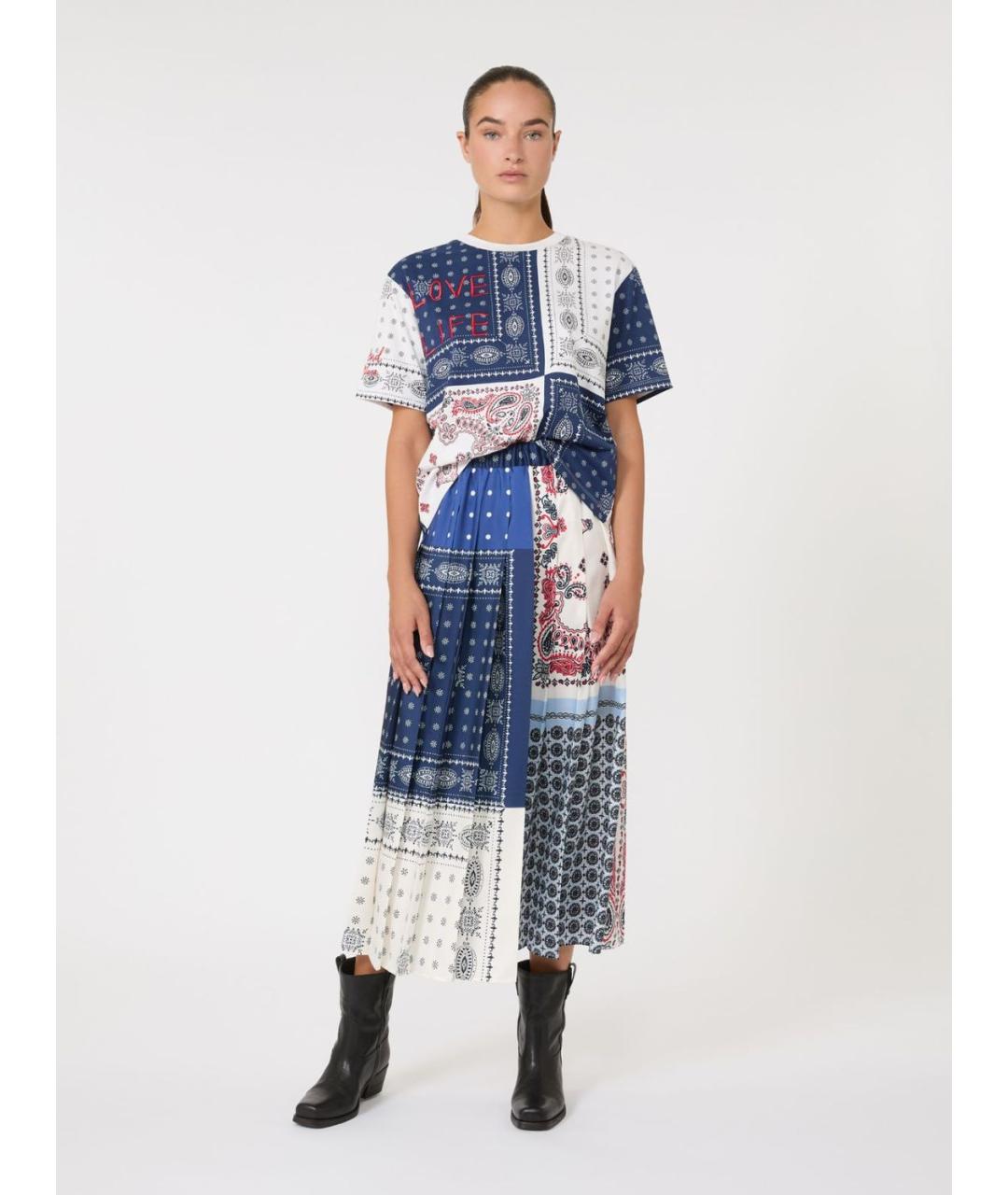 WEEKEND MAX MARA Мульти полиэстеровая юбка миди, фото 4