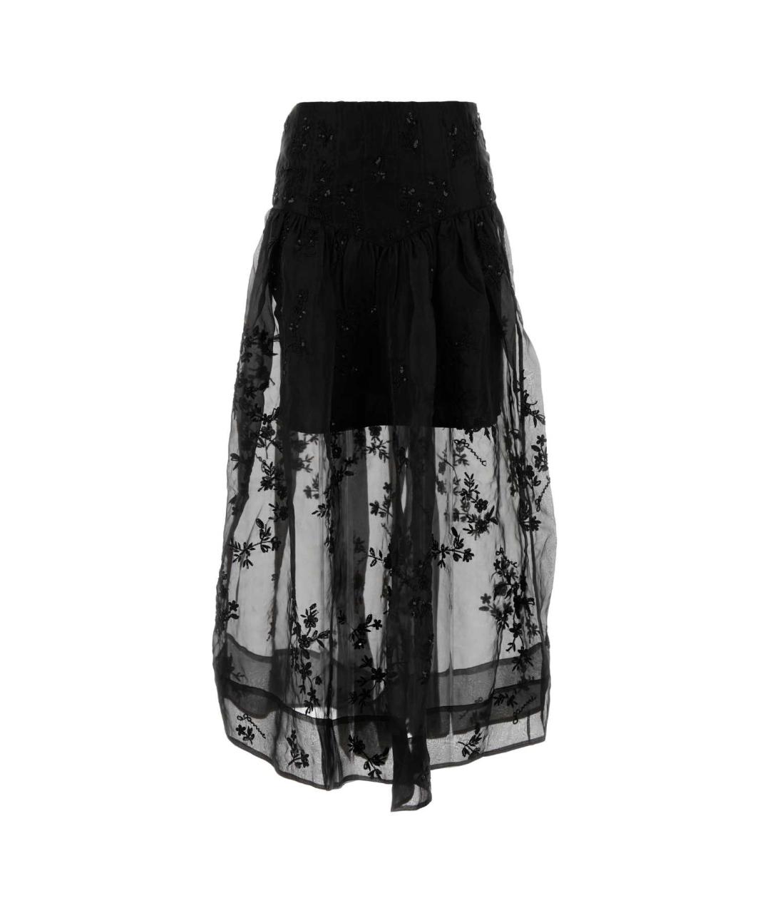 GANNI Черная полиэстеровая юбка миди, фото 1
