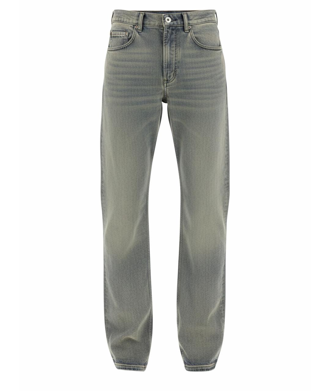 RICK OWENS DRKSHDW Серые хлопковые прямые джинсы, фото 1