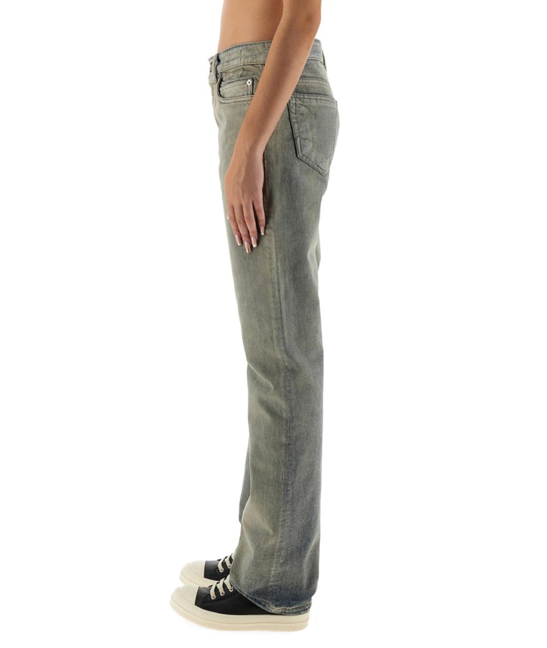 RICK OWENS DRKSHDW Серые хлопковые прямые джинсы, фото 4