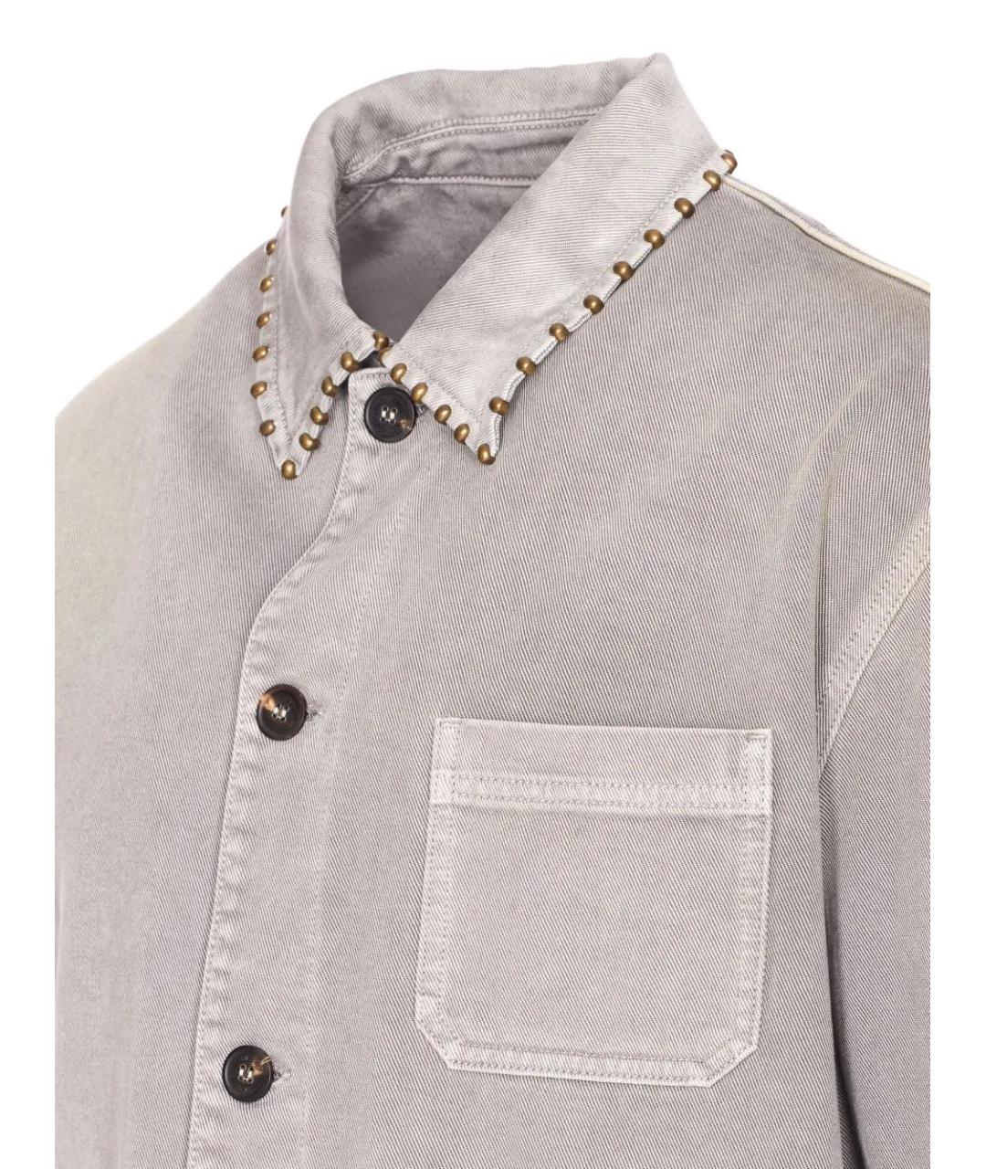 GOLDEN GOOSE DELUXE BRAND Серая хлопковая кэжуал рубашка, фото 4