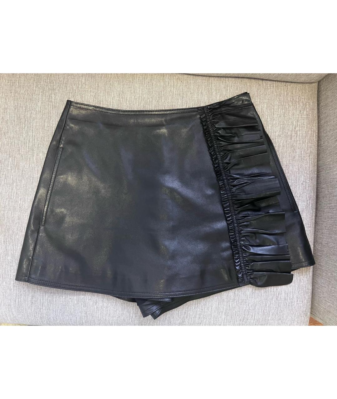 VALENTINO Черные кожаные шорты, фото 8