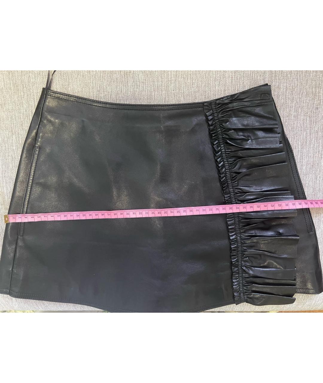 VALENTINO Черные кожаные шорты, фото 6