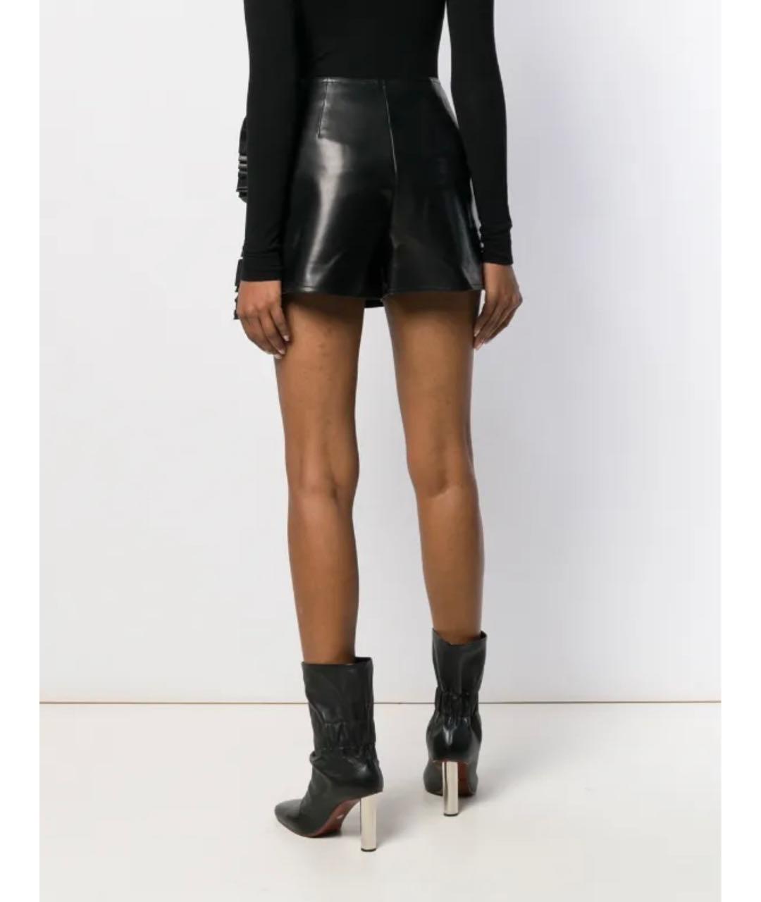 VALENTINO Черные кожаные шорты, фото 5