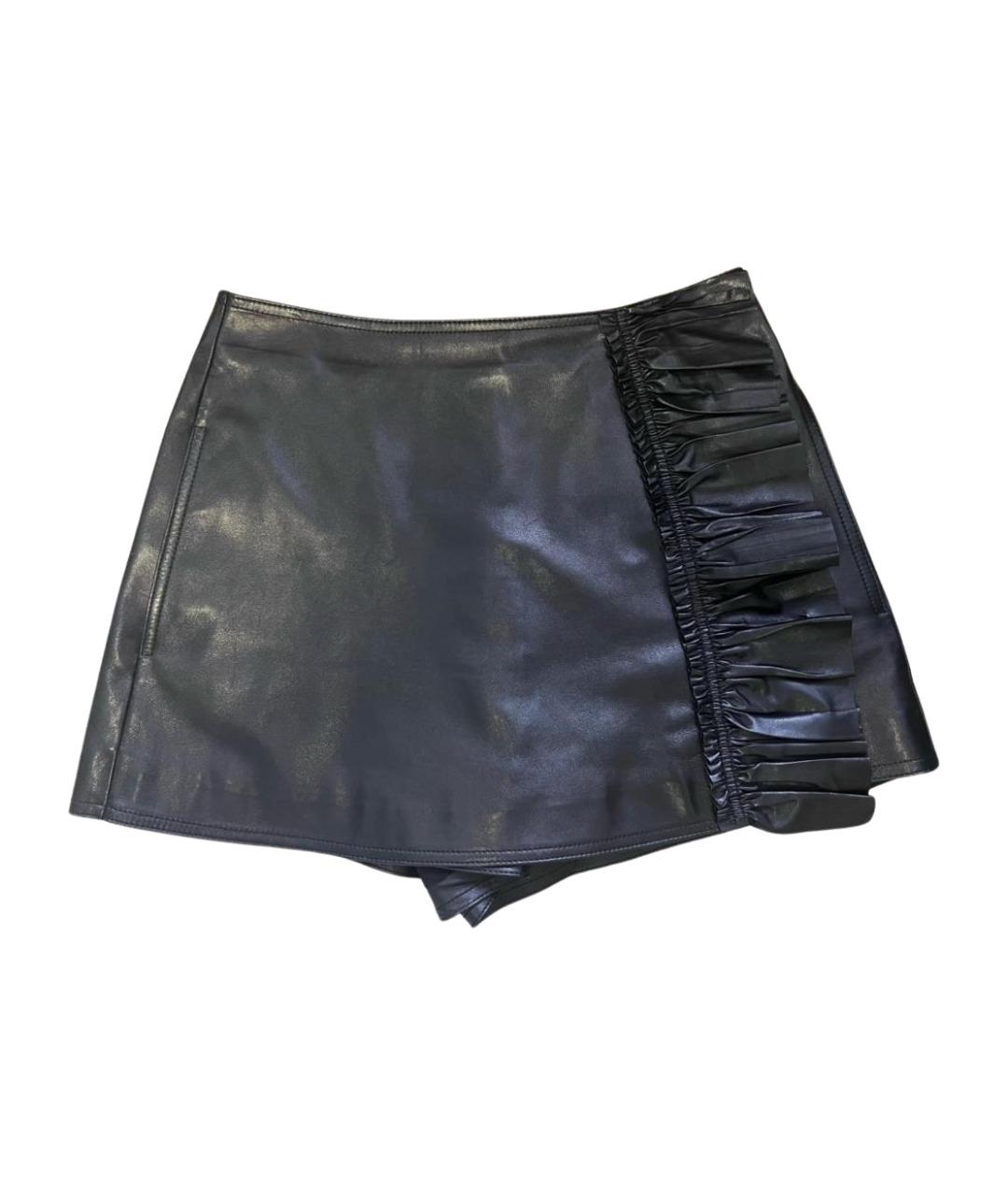 VALENTINO Черные кожаные шорты, фото 1