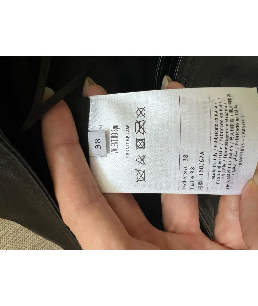 VALENTINO Черные кожаные шорты, фото 2