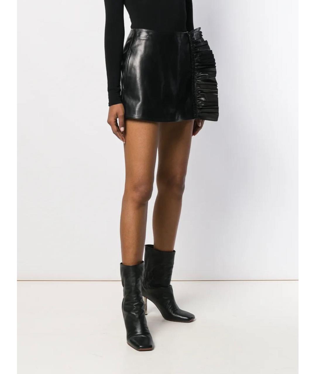 VALENTINO Черные кожаные шорты, фото 4