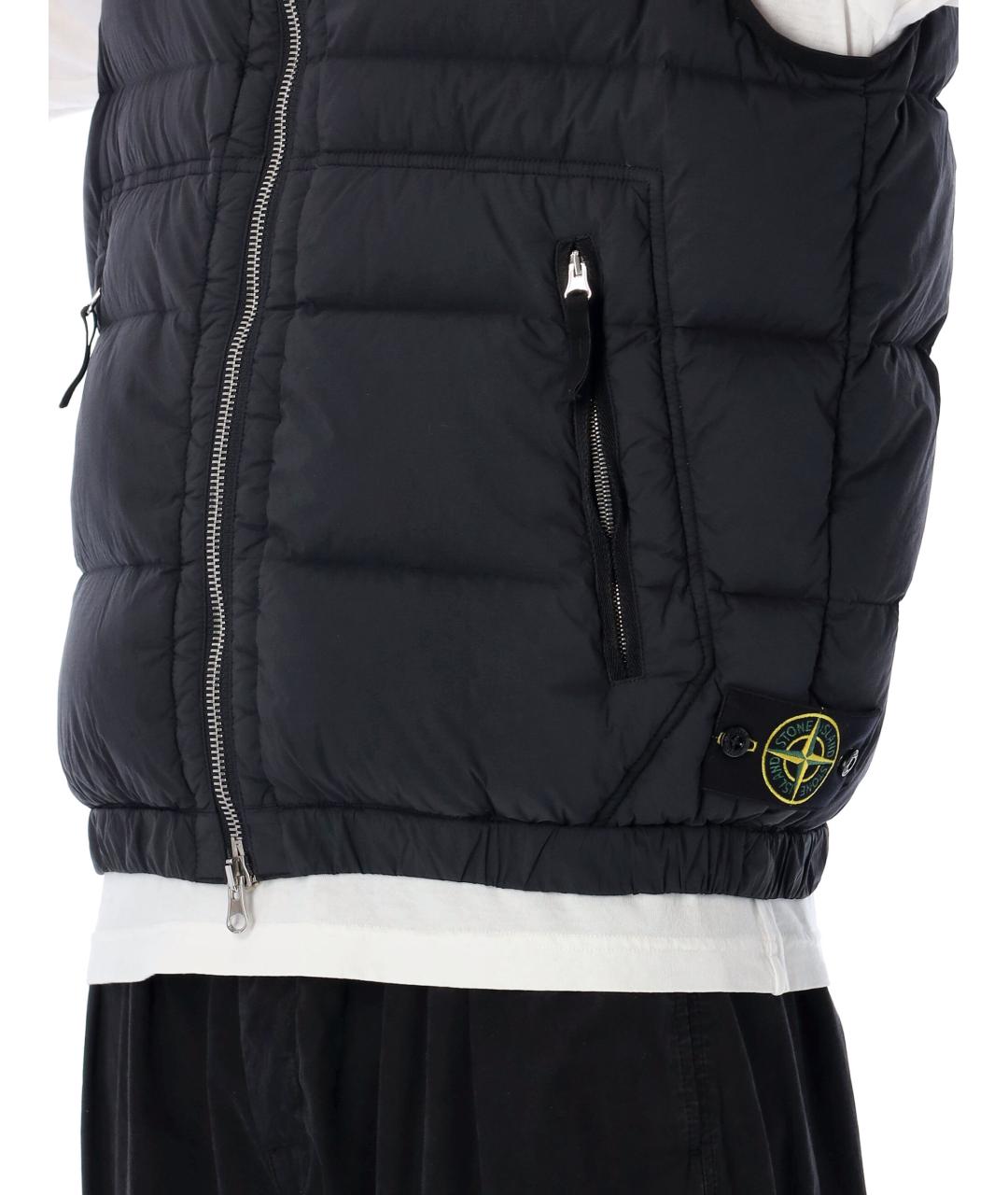 STONE ISLAND Черный полиамидовый жилет, фото 4