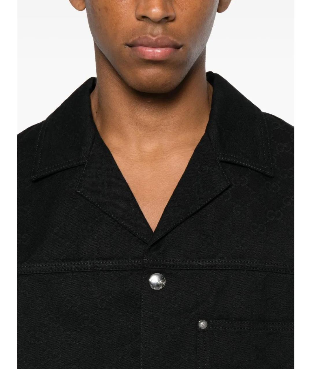 GUCCI Черная хлопковая кэжуал рубашка, фото 5