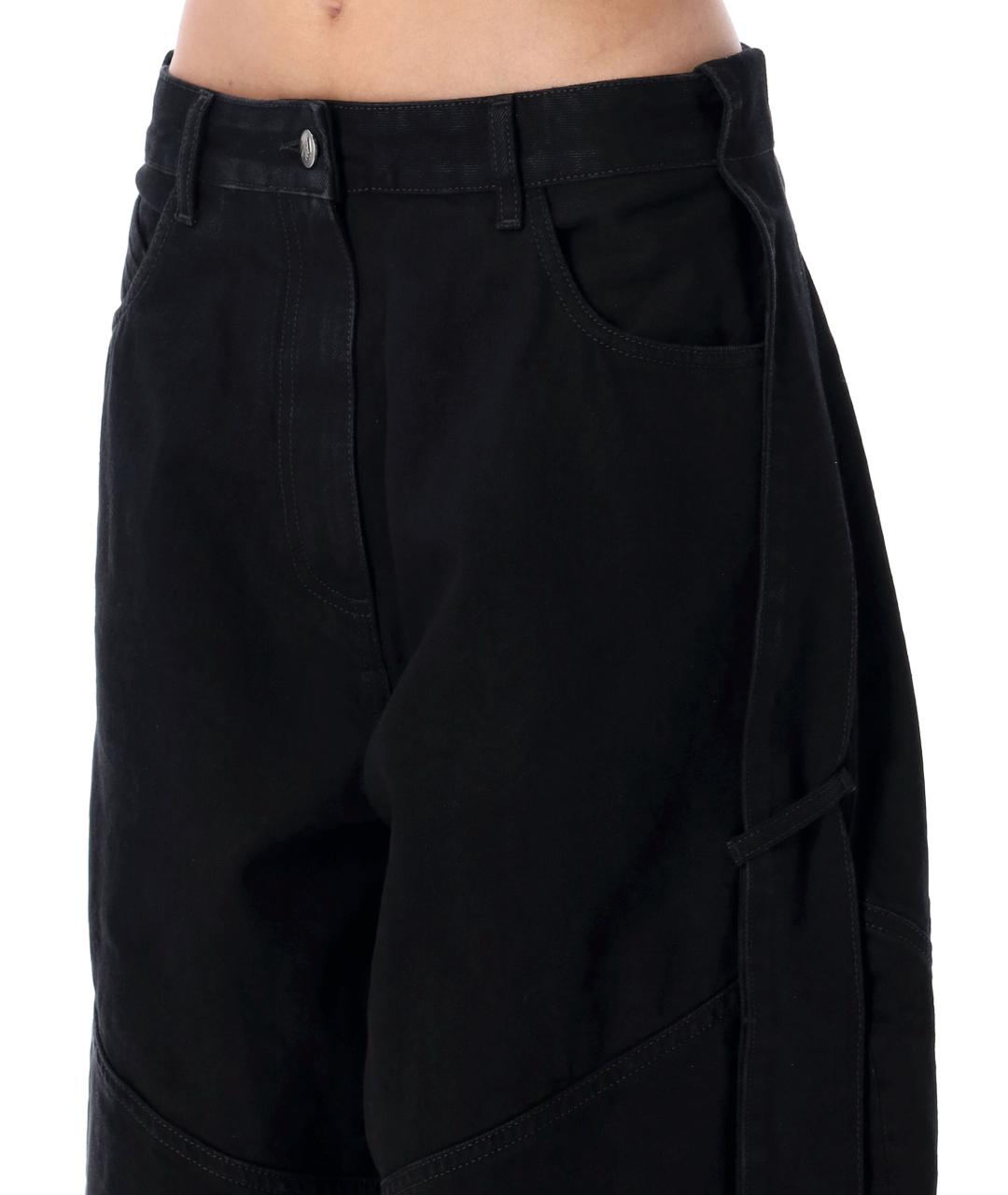 THE ATTICO Черные хлопковые прямые джинсы, фото 4