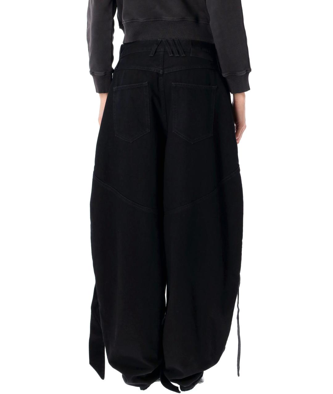 THE ATTICO Черные хлопковые прямые джинсы, фото 3