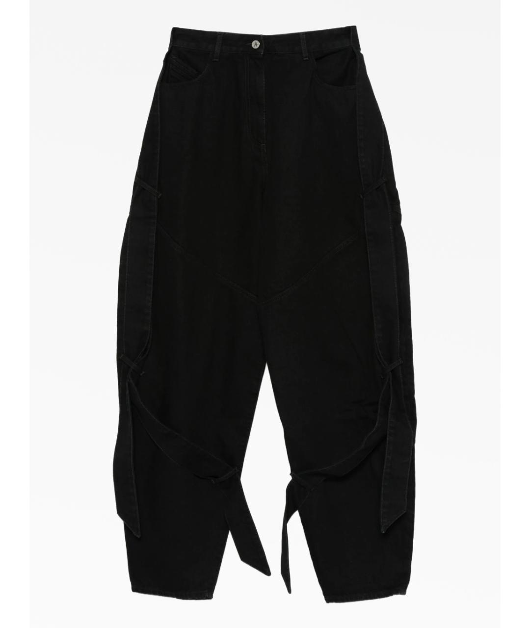 THE ATTICO Черные хлопковые прямые джинсы, фото 5