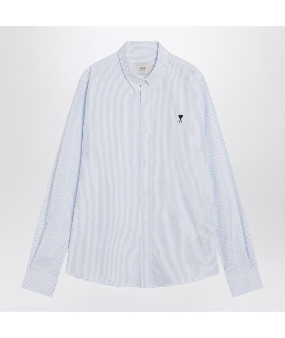 Ami Paris Голубая хлопковая кэжуал рубашка, фото 3