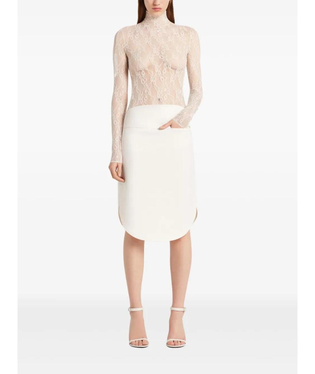 COURREGES Белая полиэстеровая юбка миди, фото 2