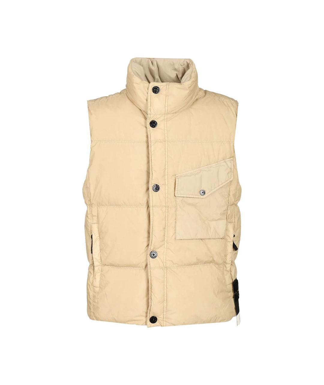 STONE ISLAND Бежевый полиамидовый жилет, фото 1