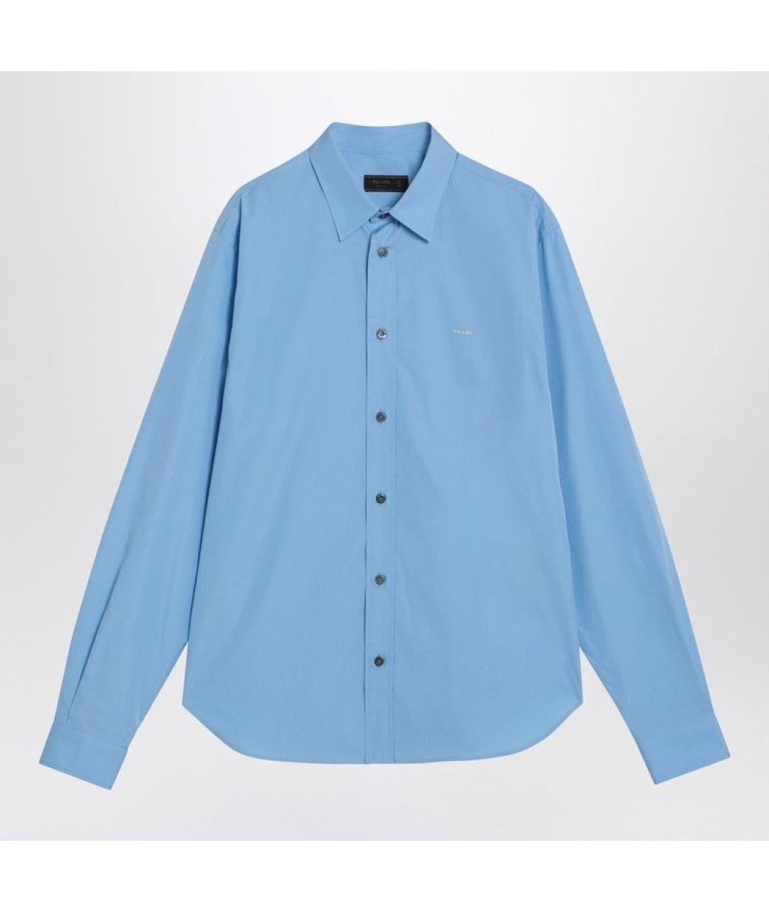 PRADA Голубая хлопковая кэжуал рубашка, фото 3