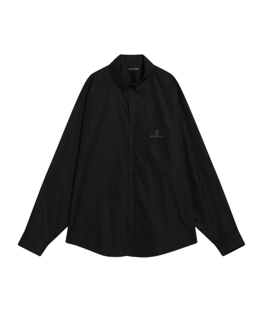 BALENCIAGA Черная хлопковая кэжуал рубашка, фото 1