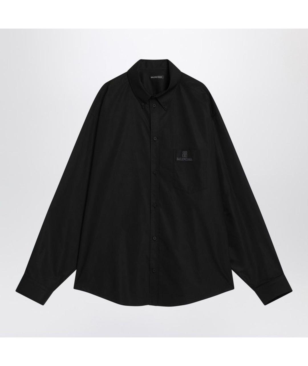BALENCIAGA Черная хлопковая кэжуал рубашка, фото 3